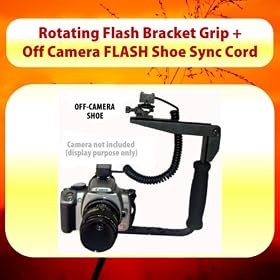 Rotating Flash Bracket Grip + TTL Off Camera Shoe Cord Canon EOS 1D, 7D, 5D Mark II Digital SLR Cameras Which Have Any Of These (580EX I & II, 430EX I & II, 270EX, 220EX) Canon Speedlite Flashes