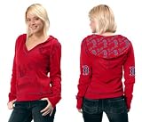 Boston Red Sox Women's Deep V-Neck Fleece Hoodie Pullover - by Alyssa Milano