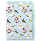 kleine blaue Matroschka Schnellhefter Mappe 3 F&auml;cher - Kawaii