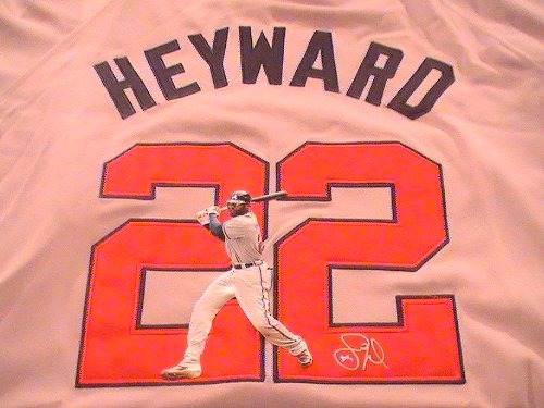 JASON HEYWARD SIGNED AUTOGRAPHED JERSEY ATLANTA BRAVES COA + HOLOGRAM