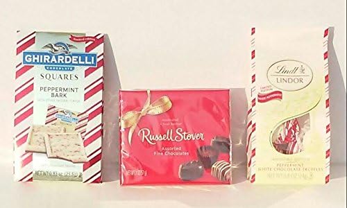 Stocking Stuffers for Mom- Chocolates Bundle Ghirardelli Peppermint Squares-Assortment includes Ferrero Rocher Hazelnut and Russell Stovers Assorted Chocolates