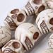 WHITE HOWLITE TURQUOISE CARVED SKULL GEM 16" LOOSE BEAD [could be converted into a POWER NECKLACE] - From Hibiscus Express