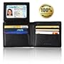 [RFID Blocking Wallet] Kupton Genuine Leather Wallets for Men - Travel Bifold - RFID Shielding Credit Card Protector - Business Style Wallet w/ Gift Packing
