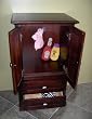 Dog Furniture - Alder Mahogany Dog Armoire 39"h x 20"w x 18"d Made in USA