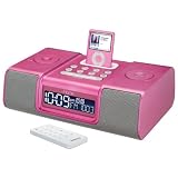 Dual Alarm Clock Radio Ipod Dock Pink
