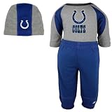 Reebok Indianapolis Colts Newborn 3-Piece Long Sleeve Creeper Set with Skull Cap
