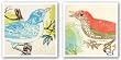 Red Bird and Bluebird Set by Swan Papel 12"x12" Art Print Poster