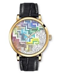 SPRAWL Aanalog Fashion Series Gold Ladies Watches of Genuine Black Leather Strap,Unique Wrist Watch for Women Girls Designed with Colored squares