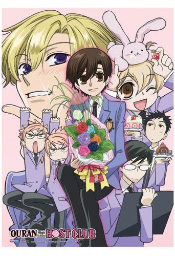 Ouran High School Host Club Sitting Haruhi Fabric Poster