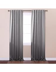 Home: Best Home Fashion Thermal Insulated Blackout Curtains - Back Tab/ Rod Pocket - Grey - 52"W x 95"L - (Set of 2 Panels) - Best Home Fashion