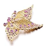 Rose October Birthstone Shine Against Golden Butterfly Brooches And Pins