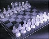 from Innovage Desk top glass chess set with clear and frosted pieces