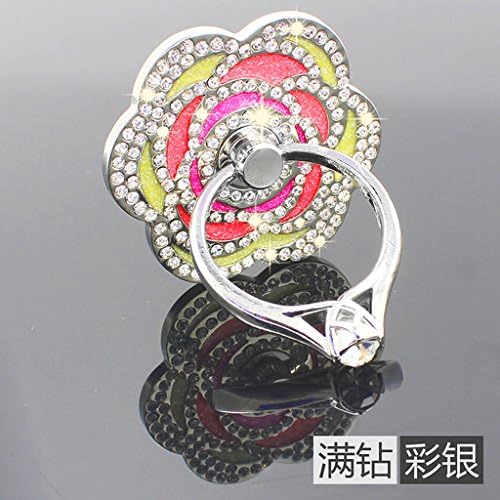 SHFT(TM) The Rose Design Fully Jewelled Diamante Bunker Ring Stand & Holder for iPhone 4 4S 5 5G Galaxy S2 S3 SIII S4 iPad iPod HTC Nokia All Cell Phones (Multicolor Silver)