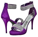 Blossom Eden-8 Purple Satin Women Dress Sandals