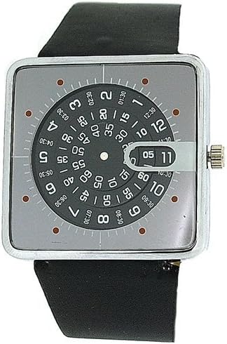 Jakob Strauss Gents Modern Rotating Dial Black PU Strap Everyday Watch JAST25