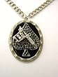 Ace of Spades Tattoo Gun Black Leather and Metal Unisex Pendant