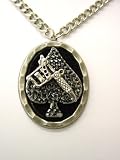 Ace of Spades Tattoo Gun Black Leather and Metal Unisex Pendant