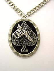 Ace of Spades Tattoo Gun Black Leather and Metal Unisex Pendant