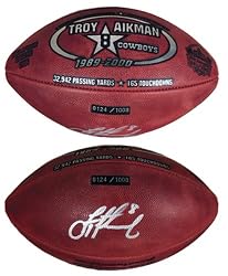 Troy Aikman Signed HOF Football LE 1008