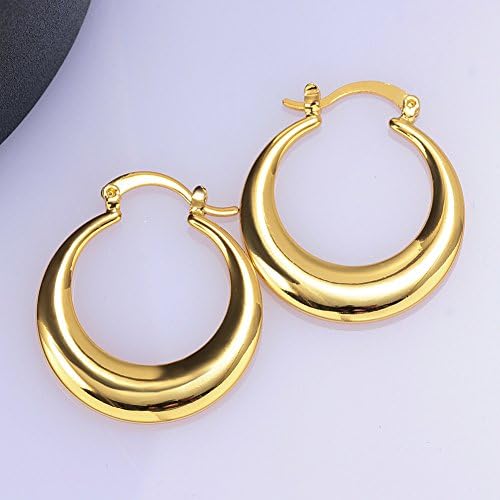 Fashion Gold Plated Brass Hoop Earrings for Women WA000765 (24K Yellow Gold-plated)