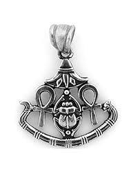 Egyptian Jewelry Silver Scarab and Ankh Pendant