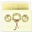 3 Gold Wreaths Christmas Cards -