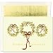 3 Gold Wreaths Christmas Cards -