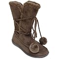 Children's Next by Adi Designs Faux Suede Pom Boots - Brown