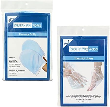 Bundle of two items: Paraffin Wax Works Thermal Mitts 1 Pair and Thermal Liners 30 Count Set