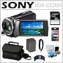 Sony HDR-CX200 HD Handycam Camcorder with 5.3MP and 25x Optical Zoom + Sony 32GB SDHC + Sony Case + Replacement Battery Pack + Mini HDMI Cable + Accessory Kit