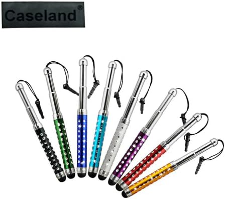 CASELAND 8 Pack Bling Stretch stylus Universal Touch Screen Pen for iPad 2 3 4 Mini, iPhone 4 4S 5, iPod Touch 3 4 5,kindle fire,Motorola Xoom, Samsung Galaxy Tab 8.9 10.1, Blackberry Playbook HTC Flyer Evo View Tablet