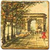 Wand Deko Fliese / Untersetzer Marmor Paris romantisch A