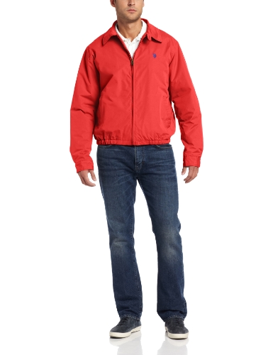 U.S. Polo Assn. Men's Micro Golf Jacket with Polar Fleece Lining