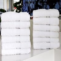 Luxury Hotel / Spa Collection - 12 piece White Terry Washcloth / Face Towel Set - 100% Genuine Turkish Grown Cotton