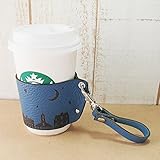 ［ミリュ］ 夜景 革 コーヒーカップスリーブ （姫路レザー／青紫陽花カラー）