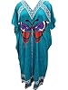 Sea Blue Kaftan Dress Nighty Resort Wear Long Caftan