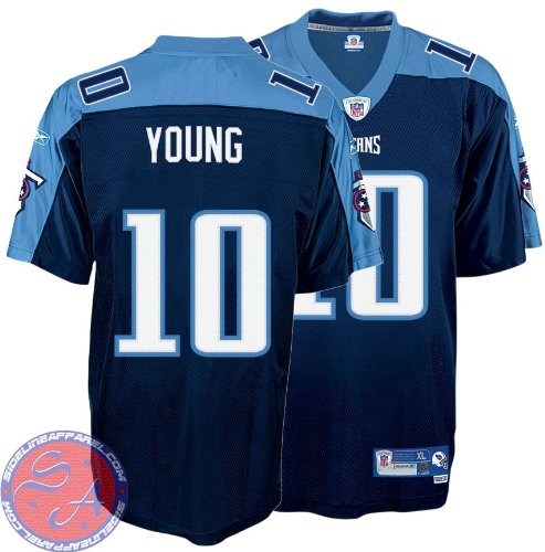 Mens Vince Young #10 Tennessee Titans ?Stitched? Premier NFL Jersey by Reebok (NAVY)(Size=XX-LARGE)