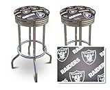 2 24" Oakland Raiders NFL Football Themed Specialty / Custom Barstools Set