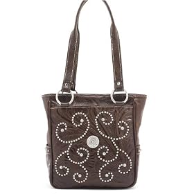 Ameican West Everyday Cowgirl Collection Zip Top Tote in chocolate brown leather