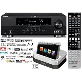 Yamaha RX-V465BL 525 Watt 5-Channel Home Theater Receiver with Yamaha YDS-11SL Universal iPod Dock