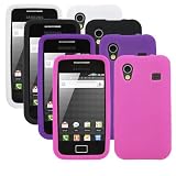 GTMax 4pcs - Soft Skin Rubber Silicone Case for Samsung Other Galaxy Ace S5830 (Black / Purple / Hot Pink / White)