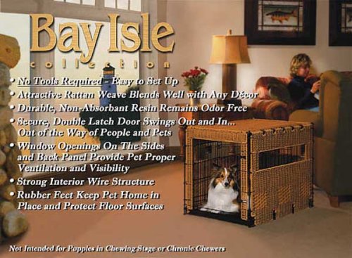 Childrens Toyshop  Pet Supplies : Midwest BayIsle Wicker-Style Dog Crate Collection