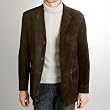 BGSD Men's Three-Button Suede Leather Blazer - Regular & Tall