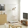 Wire Tower 3 Tier Small Animal Pet Cat Cage Pec-903 White - Special! Comes with A PLACEMAT