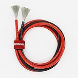BNTECHGO 8 Gauge Silicone Wire 10 feet [5 ft Black And 5 ft Red] High Temperature Resistant Soft and Flexible 8 AWG Silicone Wire 1650 Strands of copper wire