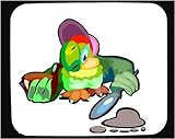 Decorated Mouse Pad with bird, animal, parrot, cartoon, detective