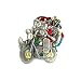 Santa on Motorcycle Pewter Pin with Genuine Austrian Crystal