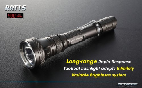  JETBeam RRT-15 Raptor Tactical Cree XM-L 480 Lumen Flashlight 