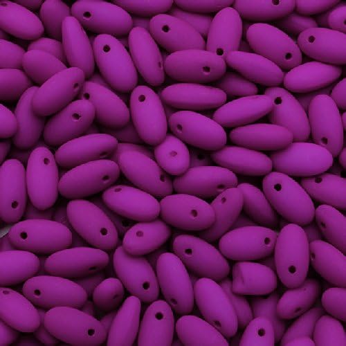 Rizo Czech Glass Drop Seed Beads 6x2.5mm - Dark Neon Purple 10 Grams