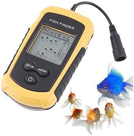 Vitopeak Portable Sonar Wired Fish Finder Fishfinder with Lcd Display Alarm Transducer for pond, river, sea and other fishing Environment